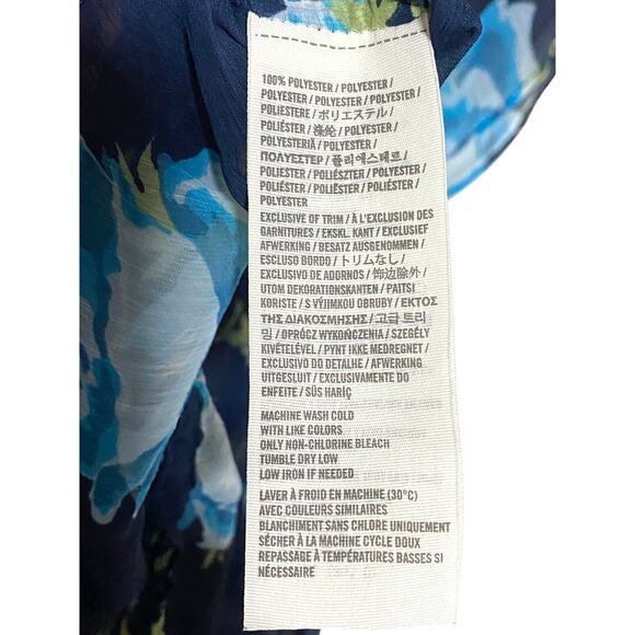 Abercrombie Floral Sheer Blouse S Ruffles Y2K Peasant Boho Chic Coquette Whimsy - Picture 8 of 8